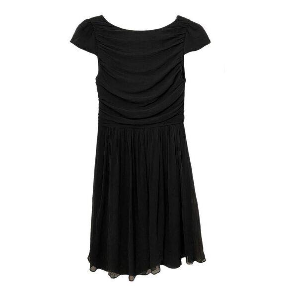J. Crew Black Mirabelle 100% Silk Chiffon Dress | Size 6 - Picture 2 of 4